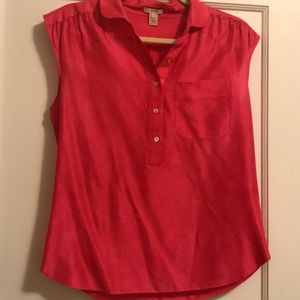 J.Crew pink silk sleeveless blouse